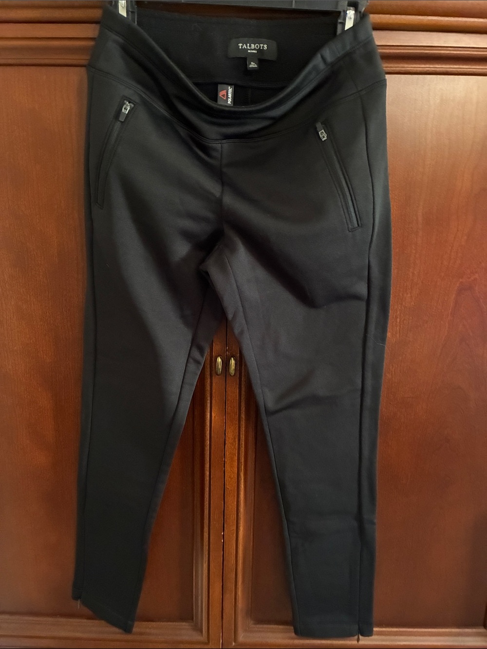 Talbots Black women’s' Ponte Leggings with Zipper Pocket polartec